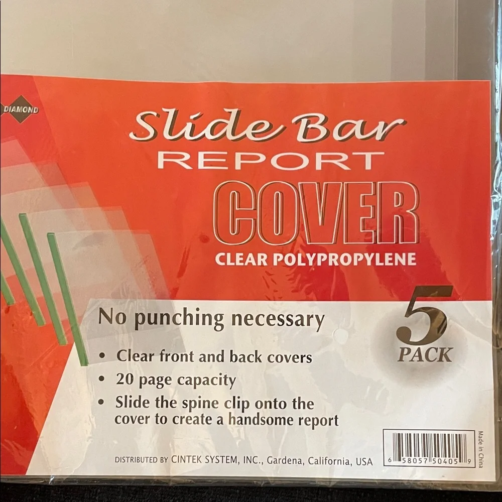 Black Diamond Slide Bar Report Cover Sets- Multicolor